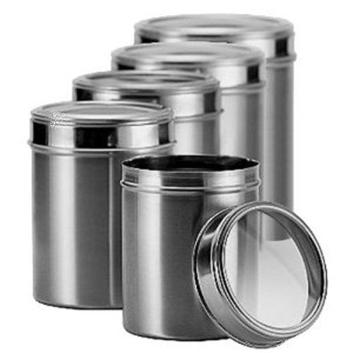  Dynore Stainless Steel Canister Set, Set of 5, Silver